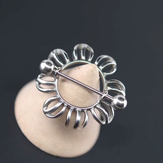 Silver Daisy Petal Nipple Shield Ring