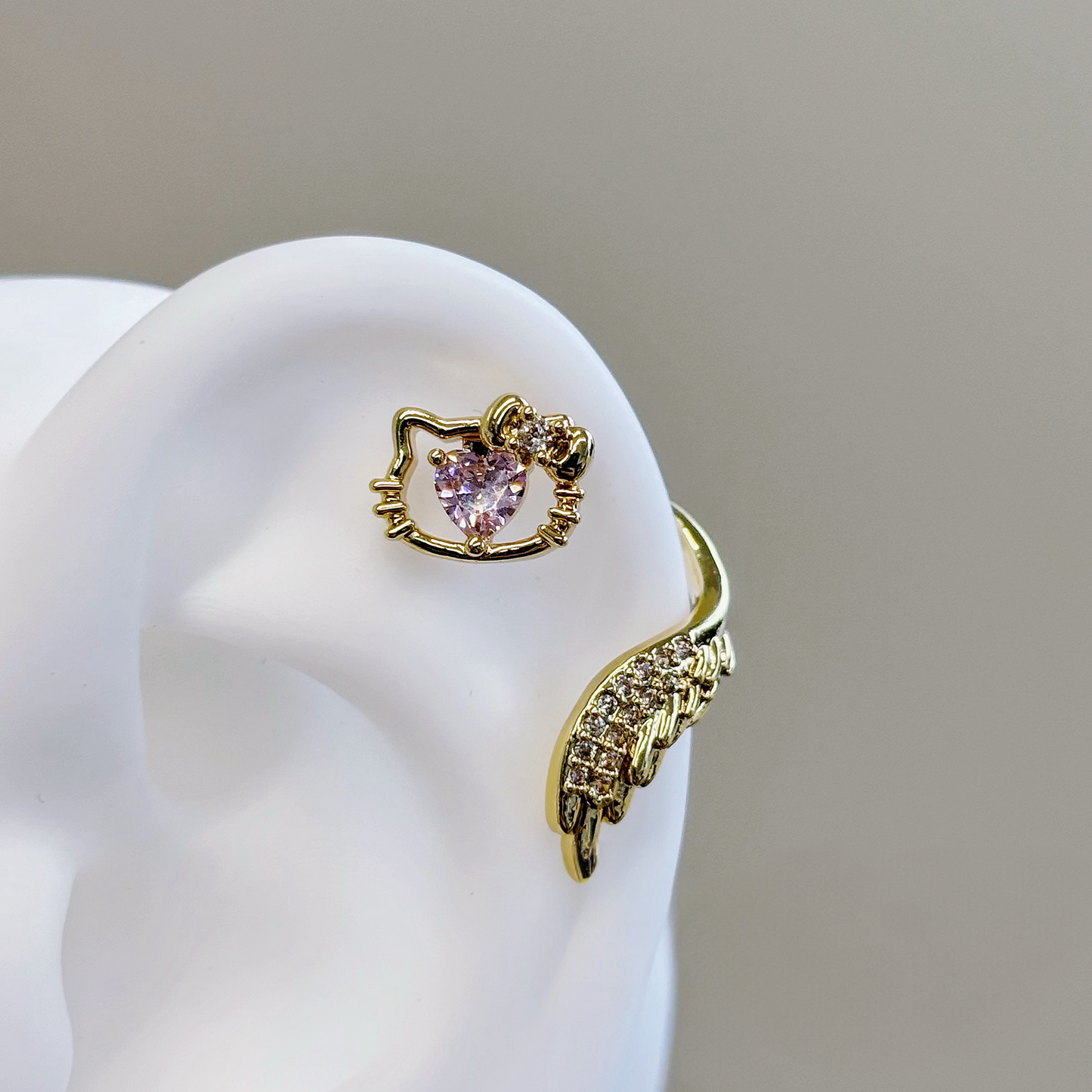 Gold Kitty Wing Earrings