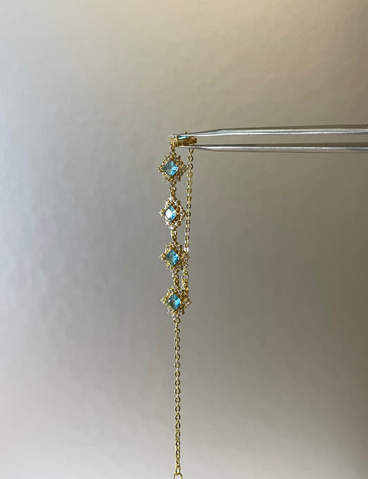 Aquamarine-Colored Stones Bracelet