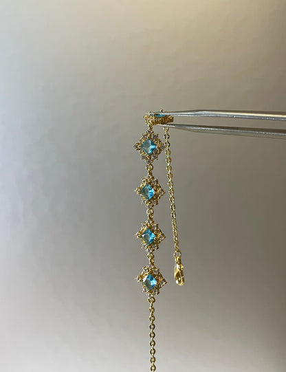 Aquamarine-Colored Stones Bracelet