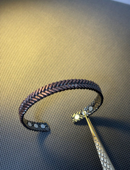 Antique Braided Bronze Wellness Bangle