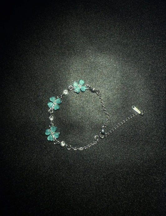 Teal Blossom Charm Bracelet