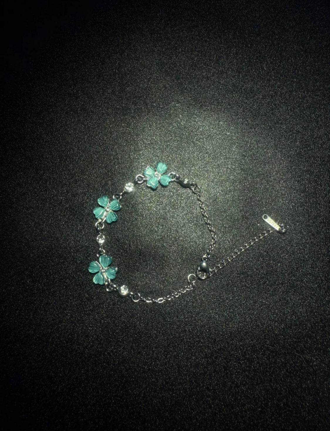 Teal Blossom Charm Bracelet
