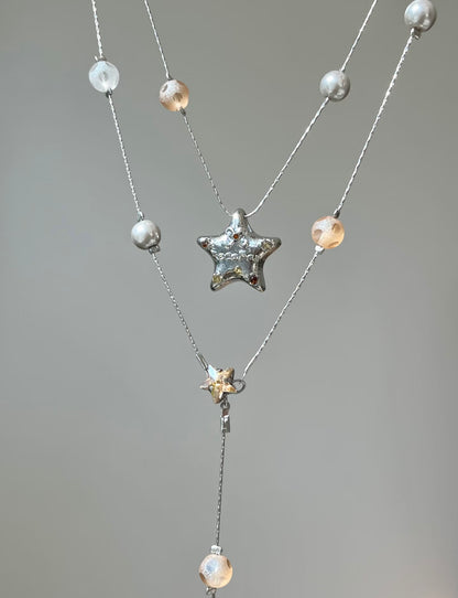 Colorful Star Y Necklace