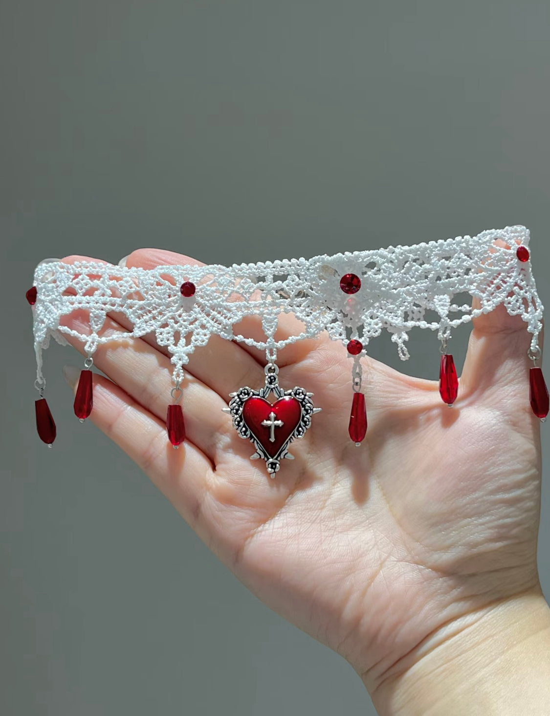 Crimson Lace Devotion Necklace