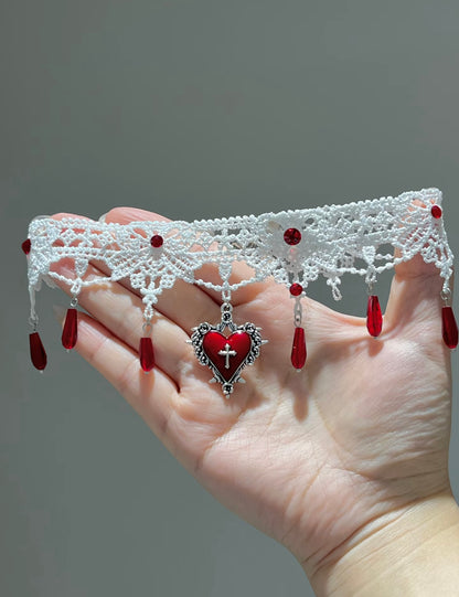 Crimson Lace Devotion Necklace