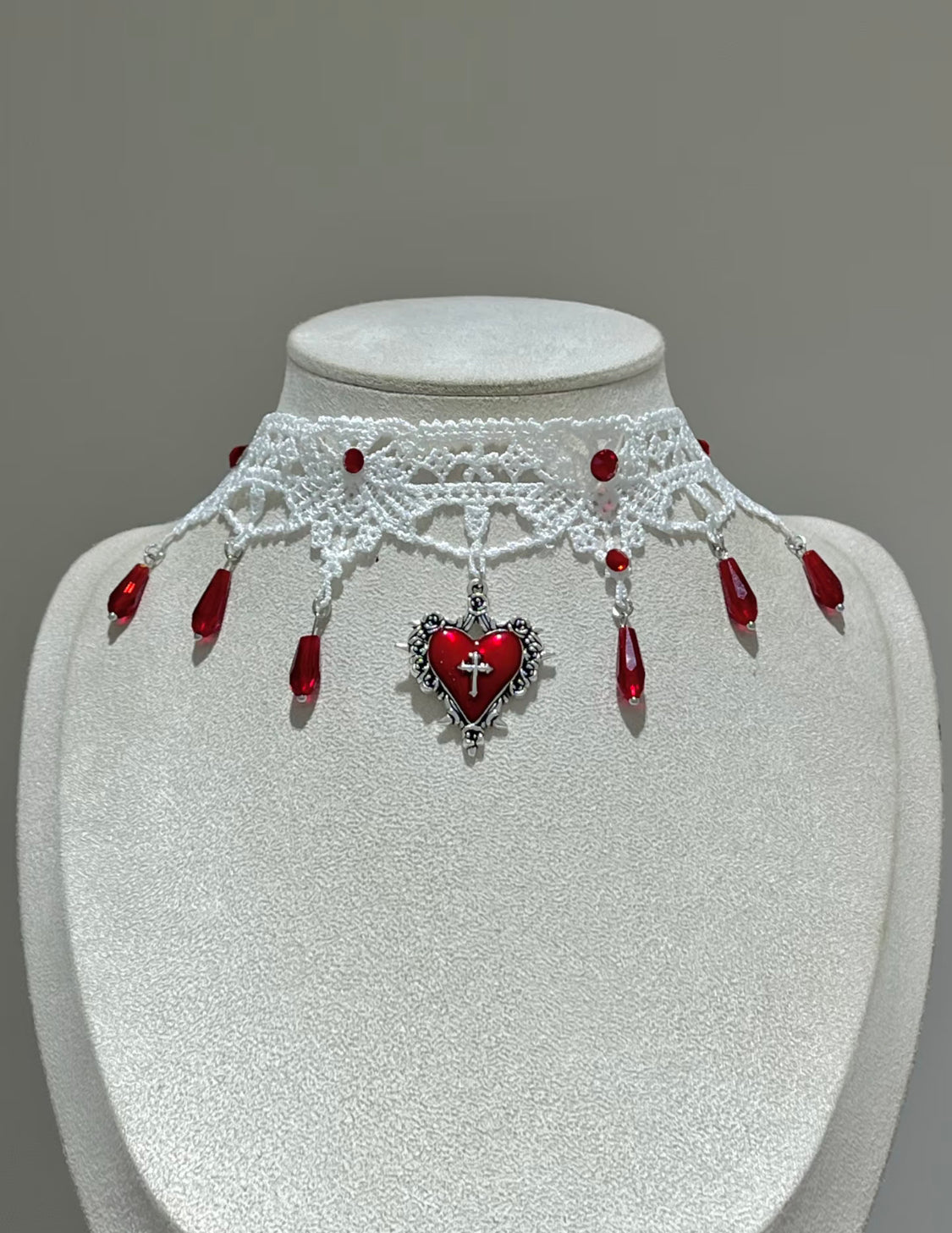 Crimson Lace Devotion Necklace