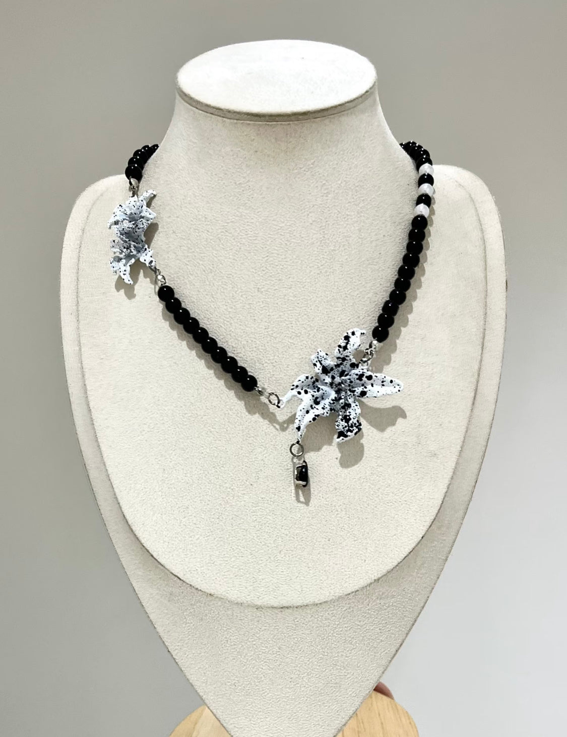 Ink-Spattered Lily Necklace