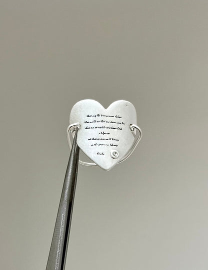 Scripted Heart Ring
