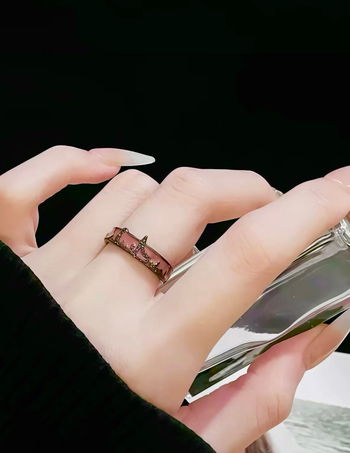 Midnight Skyline Enamel Ring