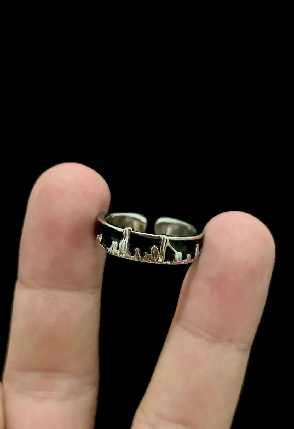 Midnight Skyline Enamel Ring