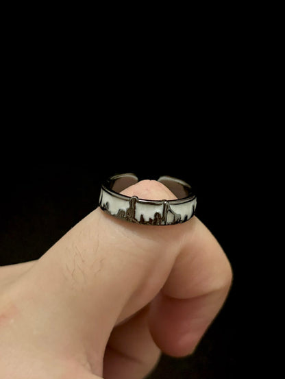 Midnight Skyline Enamel Ring