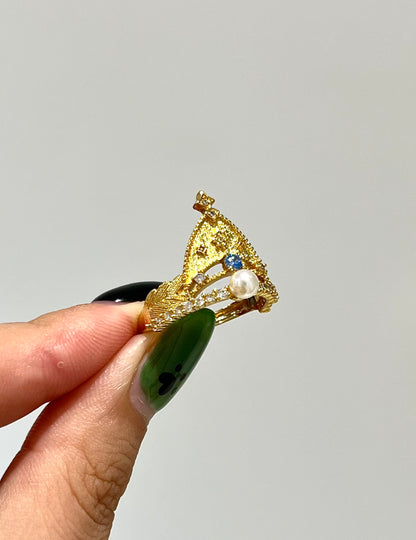 Azure Queen’s Crown Ring