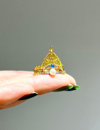 Azure Queen’s Crown Ring
