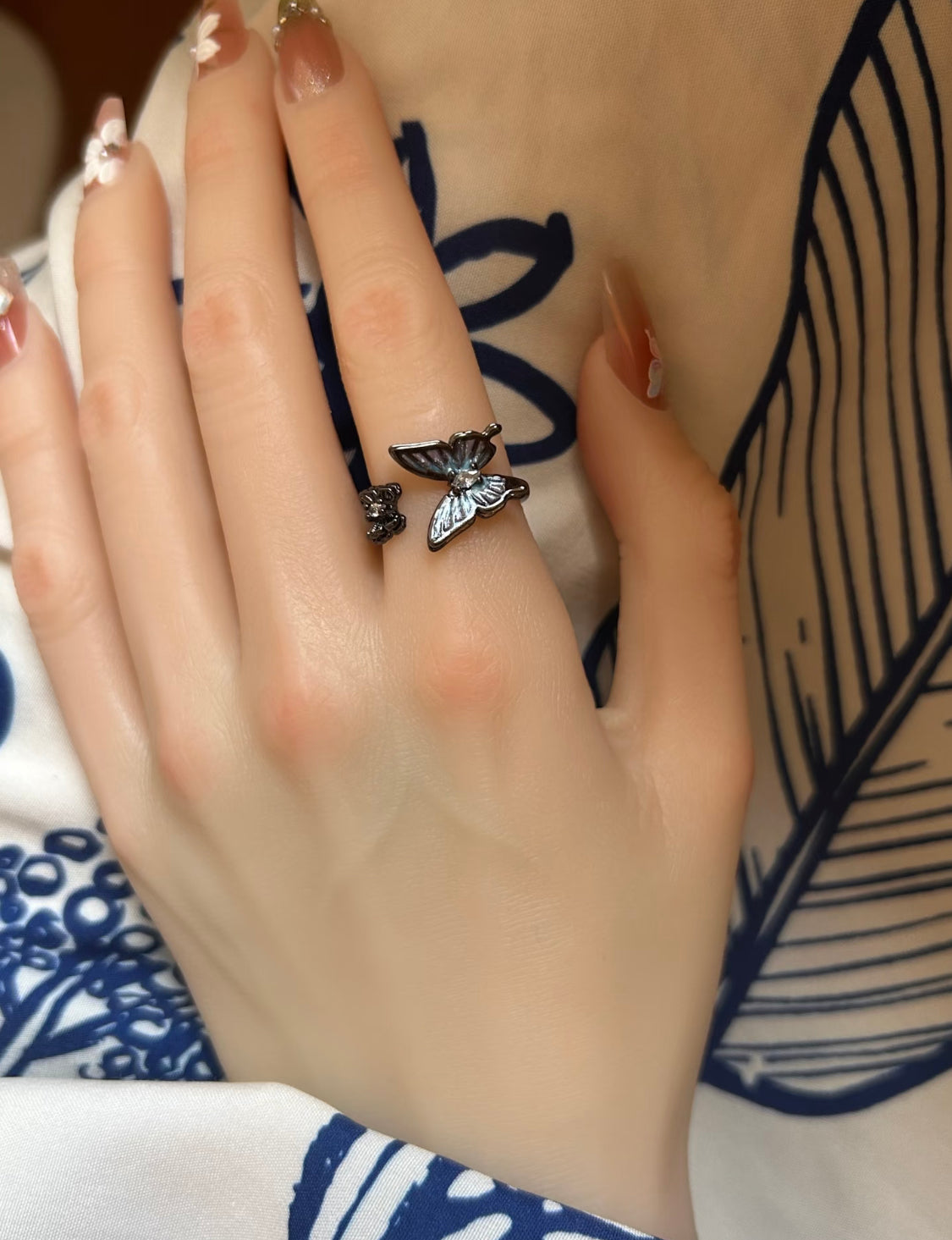 Mystic Indigo Butterfly Ring