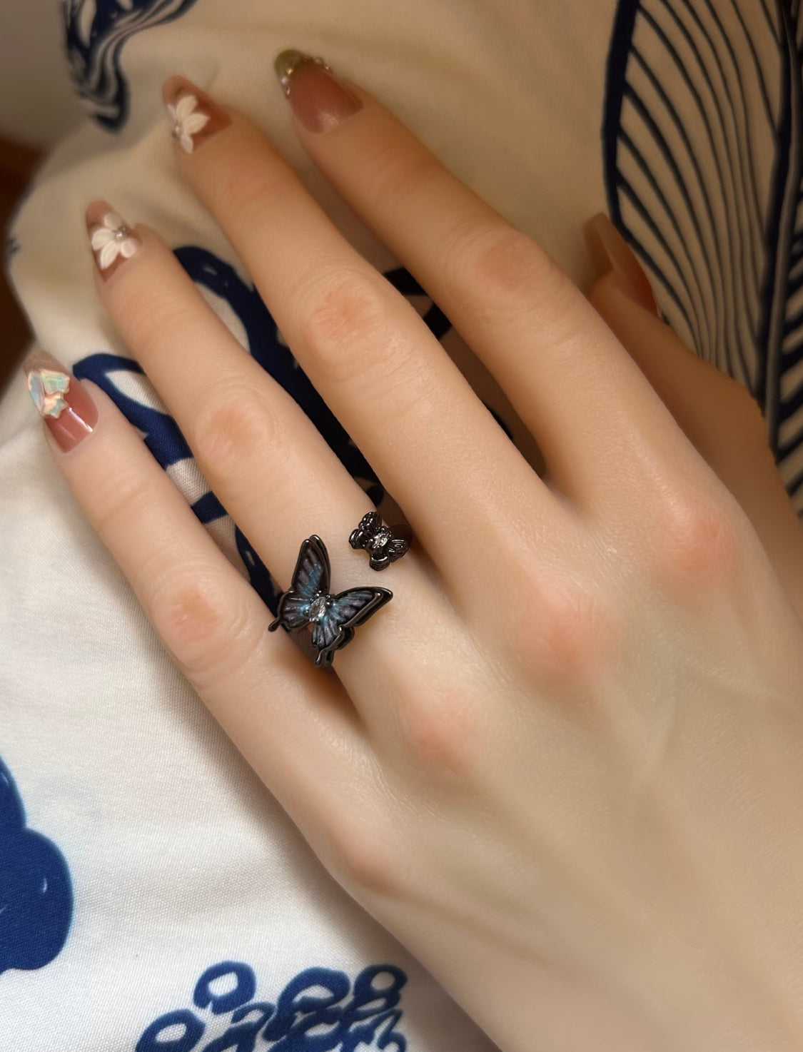 Mystic Indigo Butterfly Ring