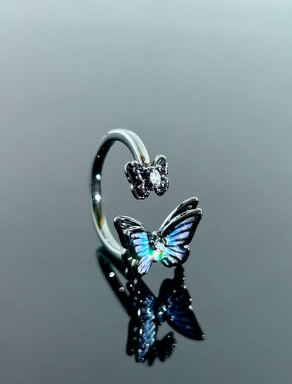 Mystic Indigo Butterfly Ring