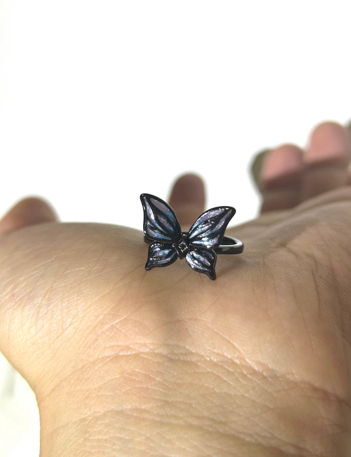 Midnight Nebula Butterfly Ring
