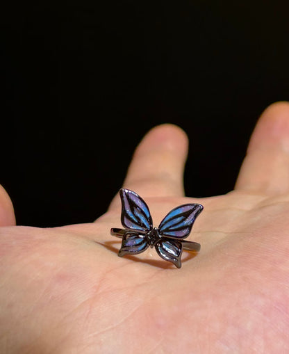 Midnight Nebula Butterfly Ring