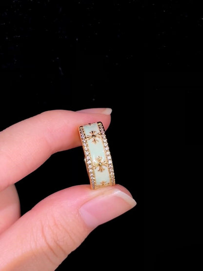 Golden Fleur Enamel Ring