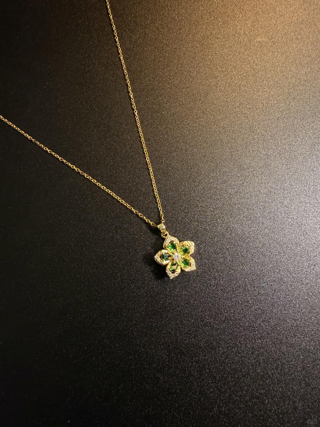 Gold Crystal Flower Necklace