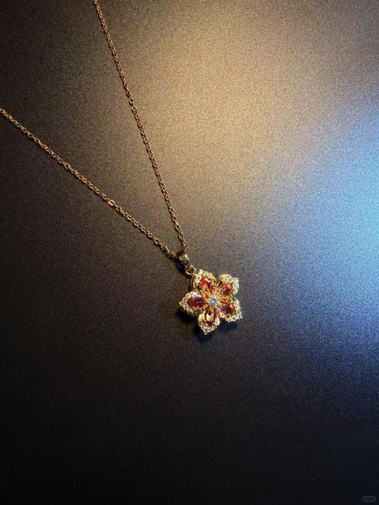 Gold Crystal Flower Necklace