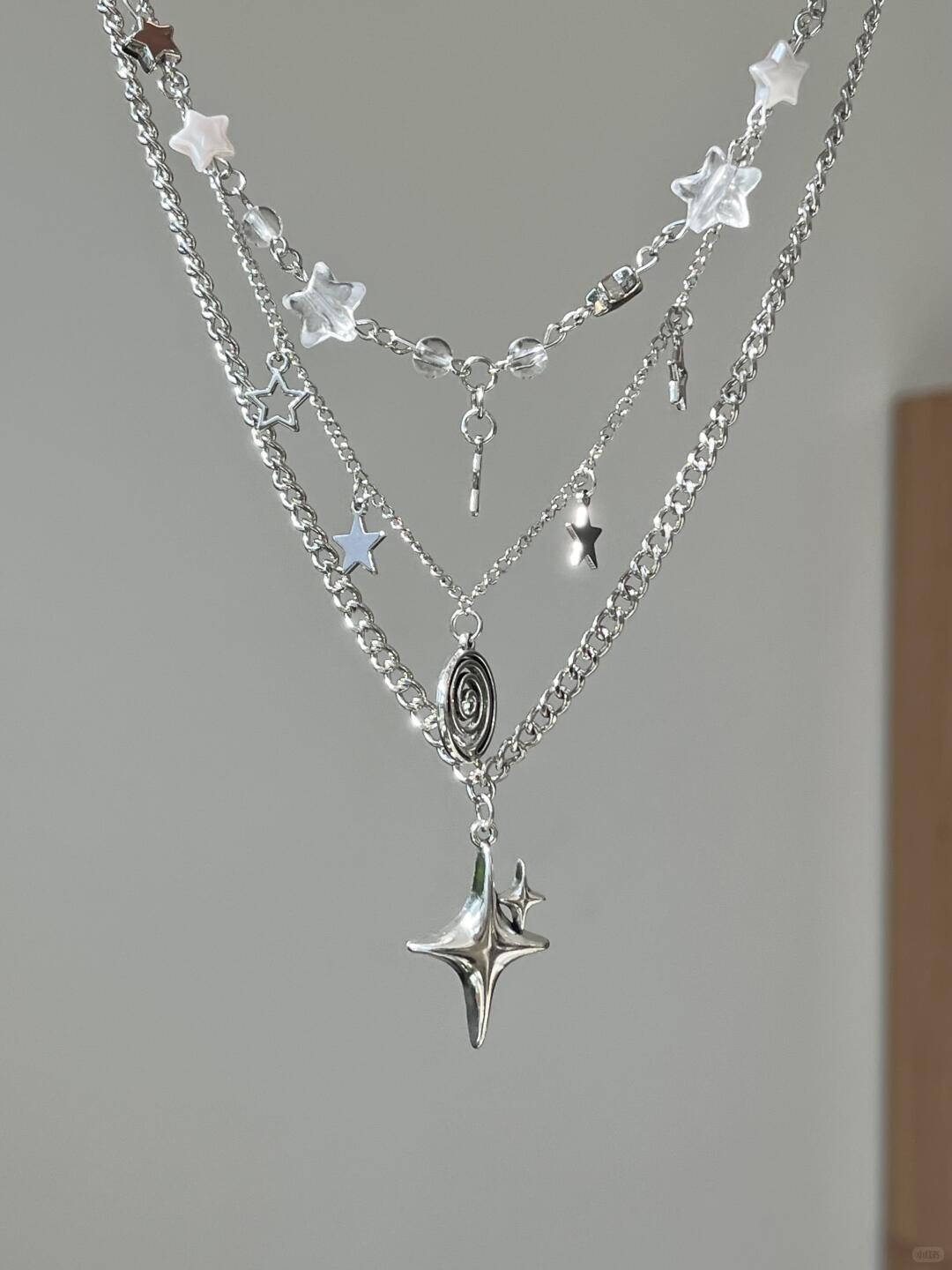 Silver Star Layered Necklace