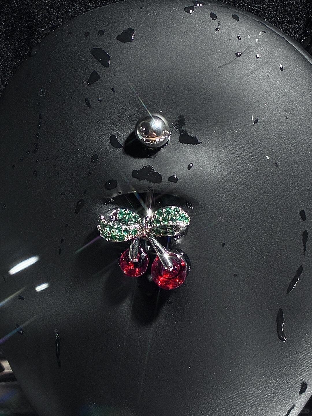 Sparkle Cherry Belly Ring