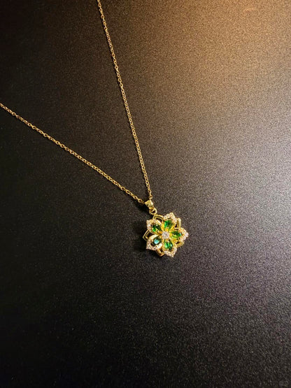 Gold Crystal Flower Necklace
