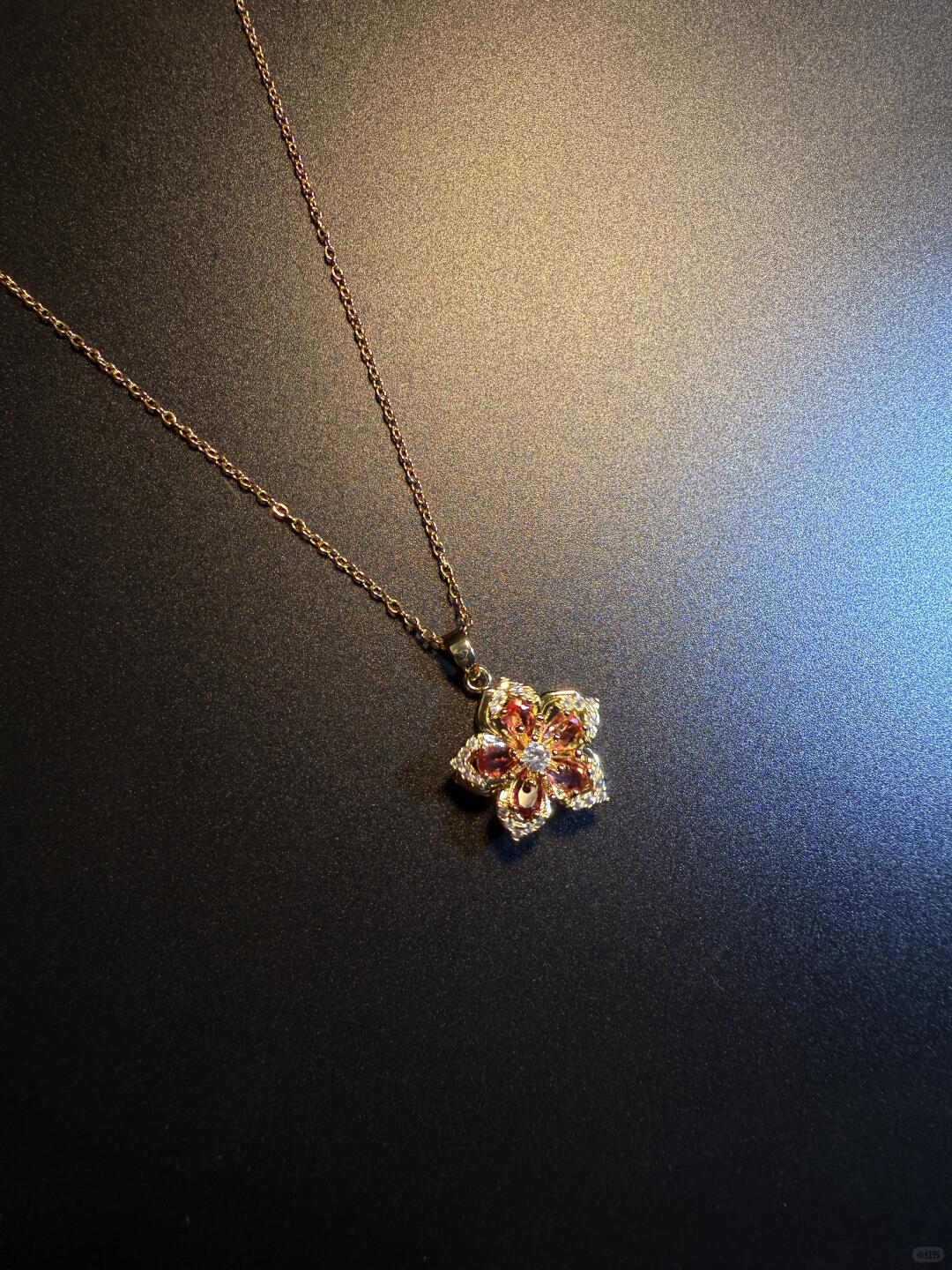 Gold Crystal Flower Necklace