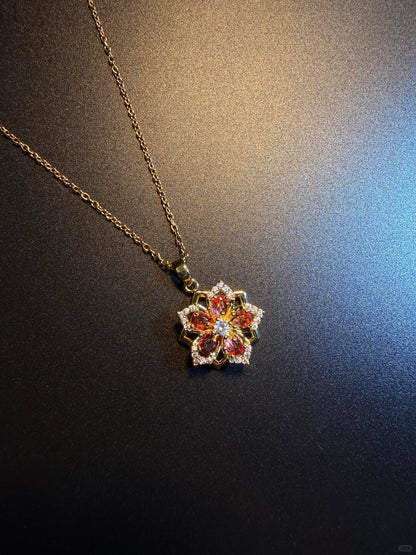 Gold Crystal Flower Necklace