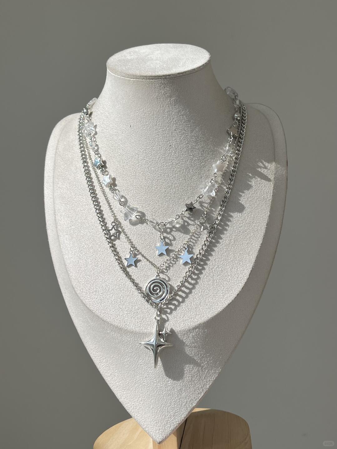 Silver Star Layered Necklace