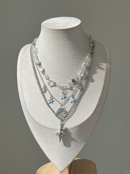 Silver Star Layered Necklace