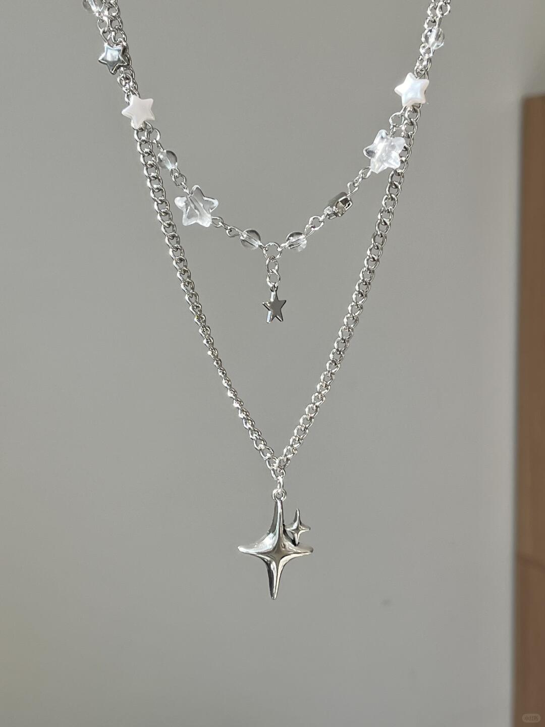 Silver Star Layered Necklace