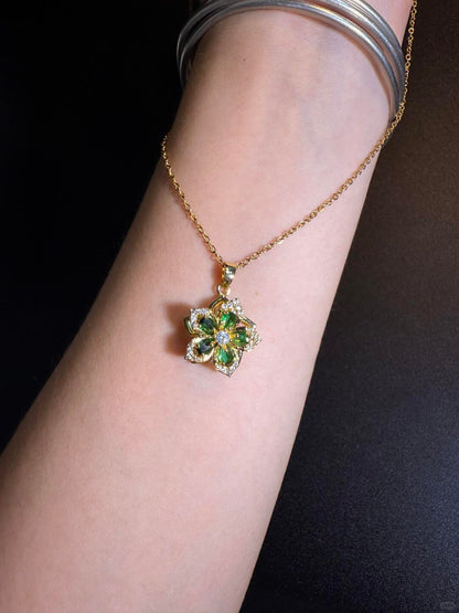 Gold Crystal Flower Necklace