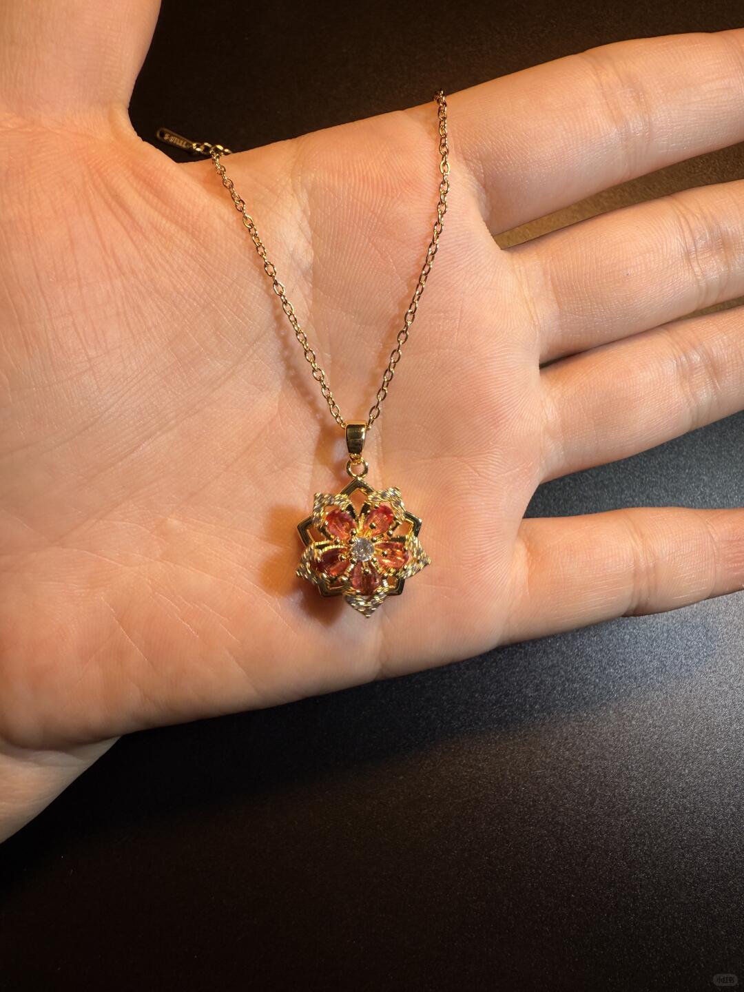 Gold Crystal Flower Necklace