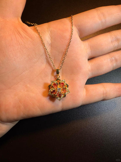 Gold Crystal Flower Necklace