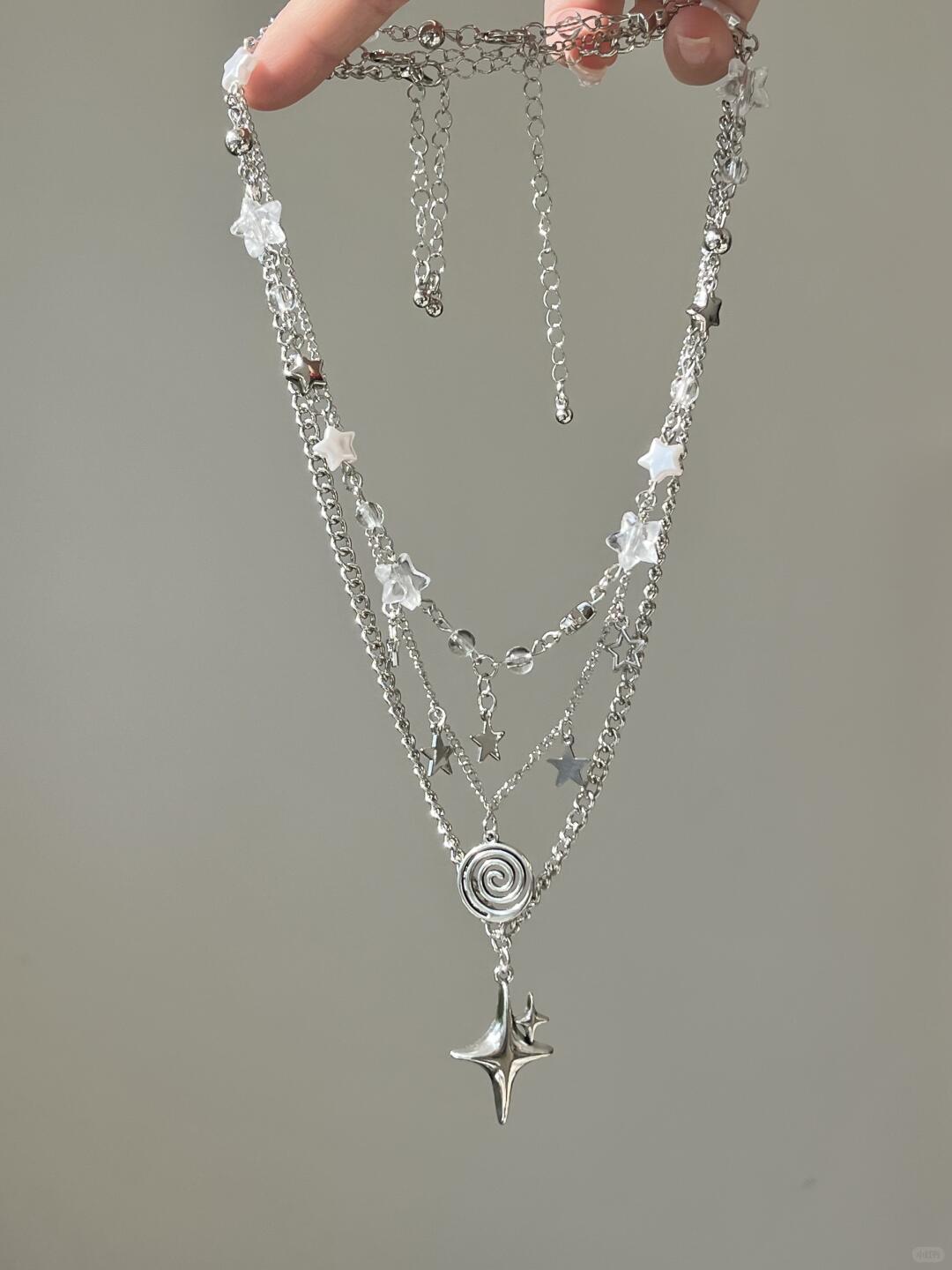 Silver Star Layered Necklace