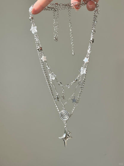 Silver Star Layered Necklace