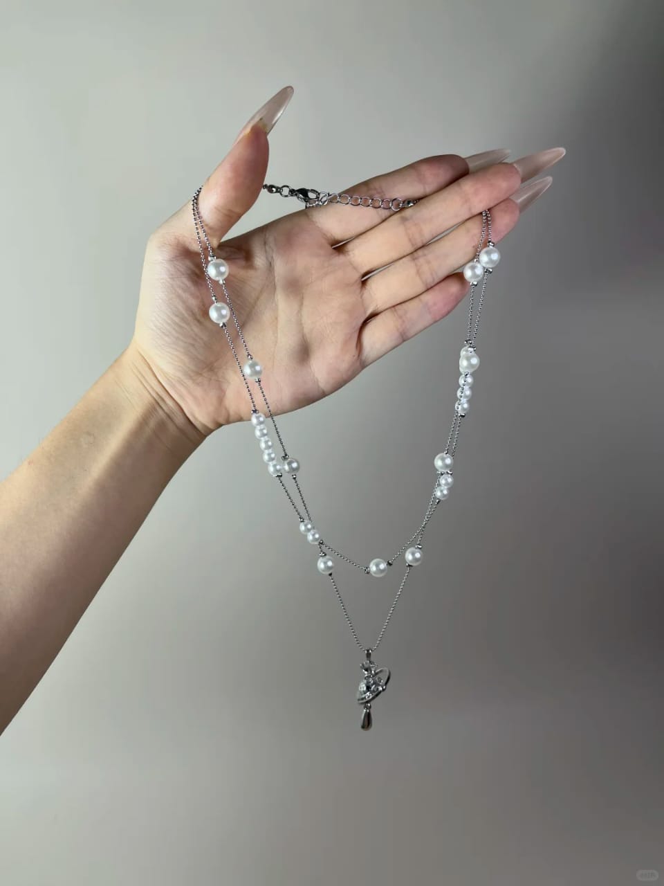 Ballerina Pearl Long Dangle Necklace