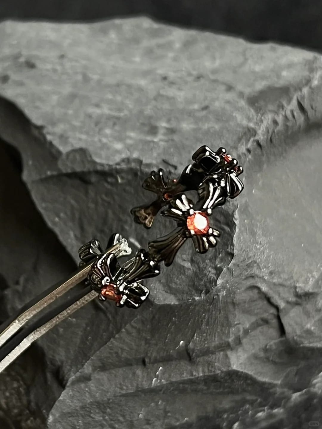 Dark Ornate Cross Cuff Ring