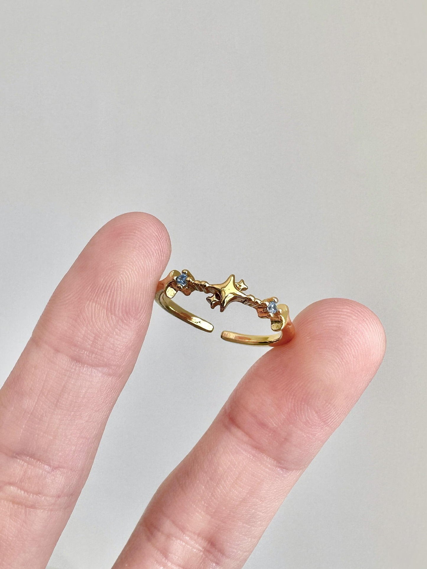 Starry Night Gold Adjustable Ring
