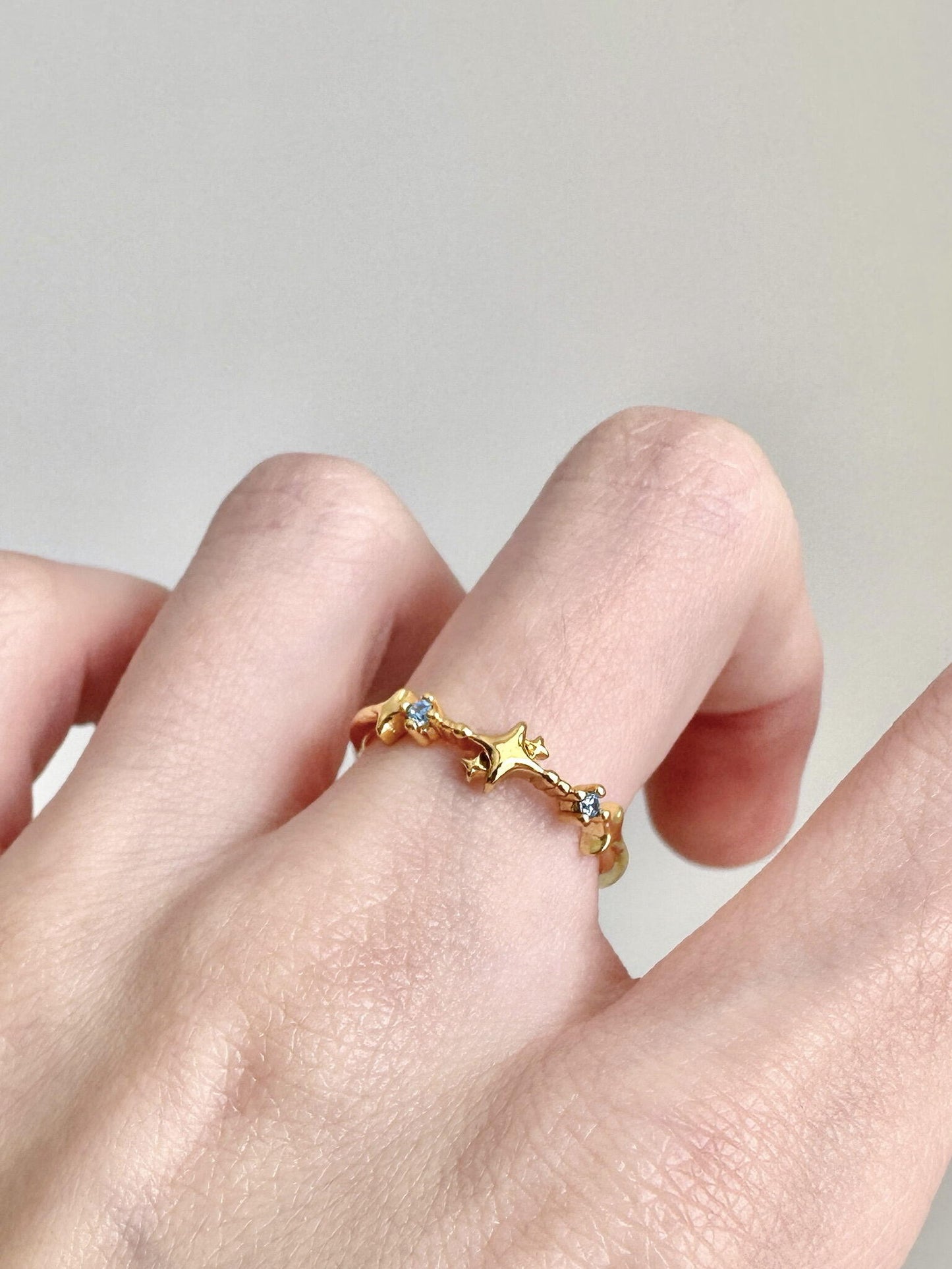 Starry Night Gold Adjustable Ring