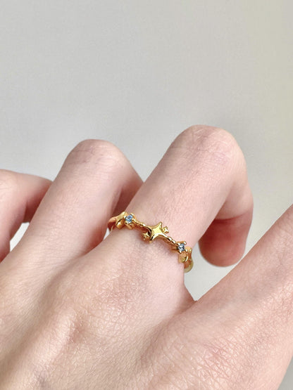 Starry Night Gold Adjustable Ring