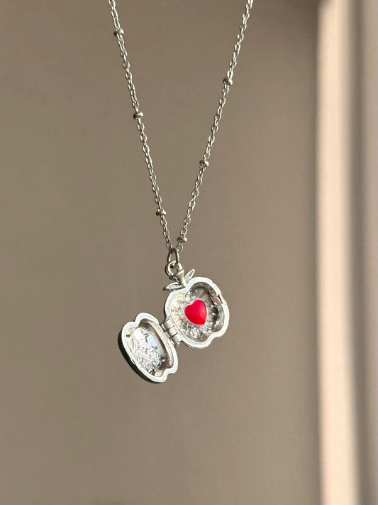 Secret Heart Apple Locket Necklace