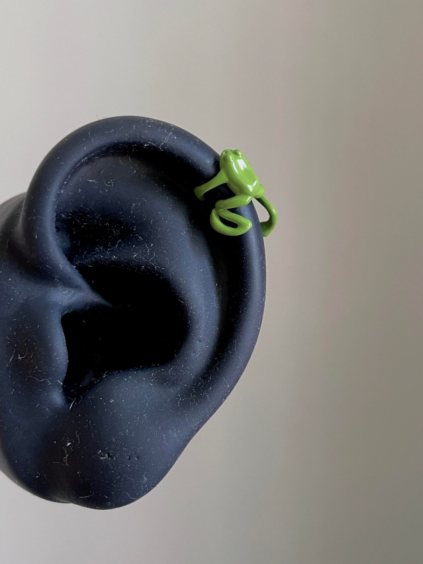 Green Frog Cuff Earrings