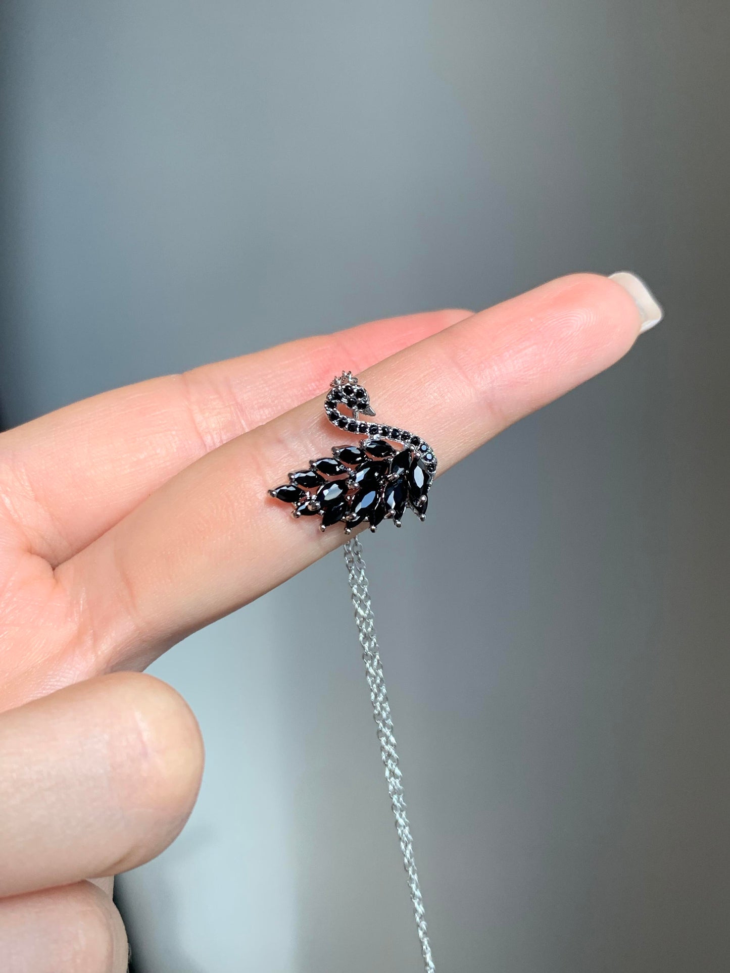 Black Grace Swan Necklace