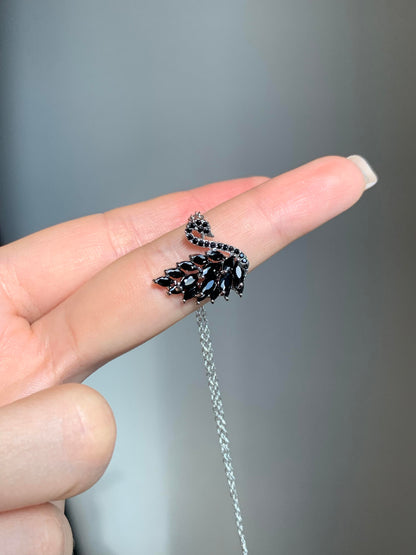 Black Grace Swan Necklace