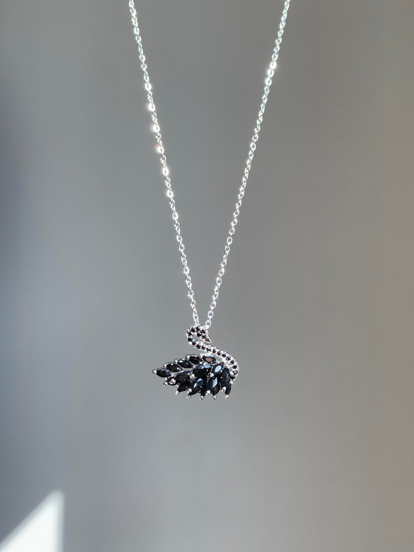 Black Grace Swan Necklace