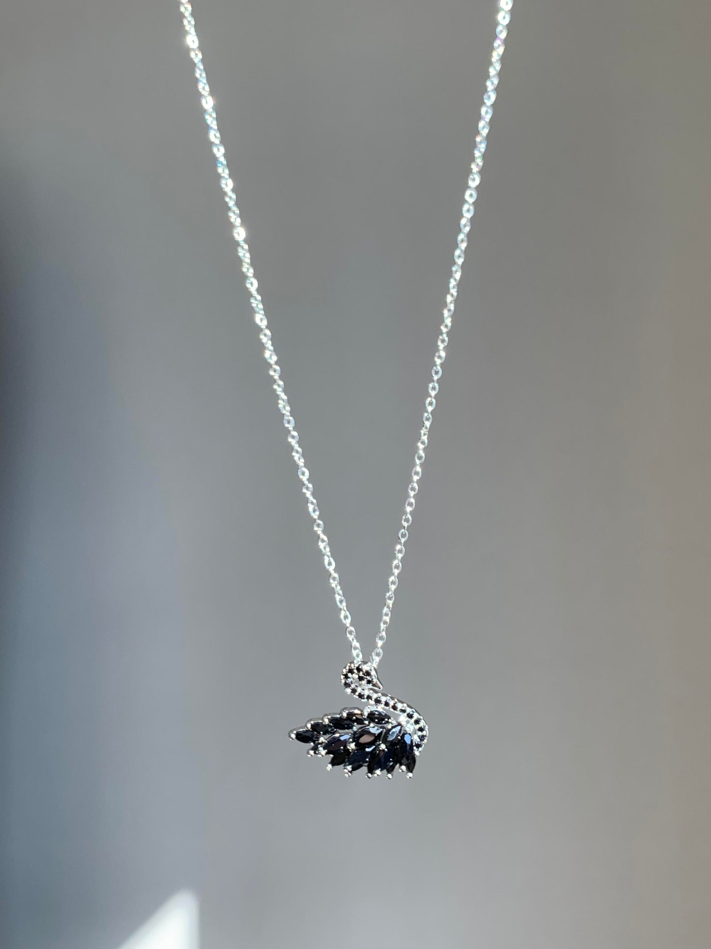 Black Grace Swan Necklace